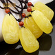 Tingbai Hengfulong natural beeswax Guanyin pendant for men and women original ore chicken oil yellow amber carved Buddha clavicle chain No. 3977 9.71 g