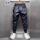 Write Xuan winter men's leather pants with velvet and thickening to keep warm, high-waisted, waterproof and windproof, large size loose leather pants for motorcycles and motorcycles, men's leather pants black, no velvet 3XL 150-165Jin Jin is equal to 0.5kg Recommendation