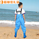 Children's water play one-piece waders, kindergarten waterproof clothes, children's rain boots for men and women, men's and women's fishing rain pants, beach children's (rose red) overalls, size 26 (shoe inner length 17cm)