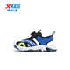 Xtep Children's Sports and Leisure Sandals Summer New Baotou Sandals Swivel Buckle Beach Shoes Black/Caique Blue 38
