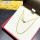 Issa Vera 18k gold necklace for women twist gold hemp rope chain K gold real gold for women authentic Au750 twisted rope chain versatile clavicle chain 18k gold twist necklace about 0.6-0.7 grams 45cm