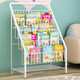 SuoErnuo estantería estantería para libros con imágenes para niños estantería de pie lectura para estudiantes sala de estar estantería de almacenamiento estantería con ventana salediza estantería simple de cuatro capas blanco 9894 longitud 41 altura 71,5