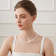 Tahitian freshwater pearl necklace 925 silver buckle 8-9mm nearly round pearl bead chain clavicle chain gift for mother and lover