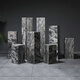 Jingshiyun stone pillar marble natural solid sculpture base entrance hall courtyard Chinese style decorative column floor-standing ornament 20*20*80 (ink cloud pattern)