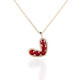 Louis Garni pigeon blood ruby necklace for women 18K rose gold heart-shaped pendant girl heart love small fresh adjustable customization ruby pendant + 18-inch adjustable K gold chain