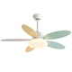 Beacon Full Spectrum Fan Light Sala de estar Nordic Comedor de calabaza Luz de techo de calabaza Simple Moderno Master Bedroom Light Candelier Integrated Spectrum 42-674A Hoja de color blanco + control remoto