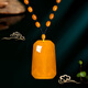 Ziweidai guaranteed official beeswax pendant old sweater chain amber long necklace chicken oil yellow ethnic style hanging large water drop