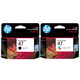 HP (HP) Original 47 Cartucho de tinta Color negro Adecuado para 4825 4826 4828 4829 4877 Impresora Cartucho de tinta de gran capacidad 47 Cartucho de tinta Set (negro 1300 páginas + color 700 páginas)