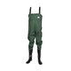 Hongshiyu thickened half-body waders for catching fishing one-piece full-body waterproof clothes men's leather water-forked pants wear-resistant reservoir fishing clothes thickened black leather pattern half-body 110 silk 39