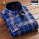 Woodpecker (TUCANO) winter warm shirt plus velvet and thickened men's long-sleeved shirt plaid printed velvet middle-aged and elderly dad's bottoming top 601 L