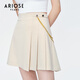 Enos Eshi shopping mall same style summer new chain decorated short skirt pleated skirt college style JK skirt for women 10513526 oatmeal color S