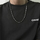Qi Xiaomi Hip-Hop Diamond Bamboo Necklace Men's Trendy Men's Clavicle Chain Simple Fashion Student Chain European and American Street Titanium Steel Pendant