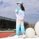 NICKYBABY女童夏装2025新款儿童短袖套装时髦洋气夏季中大童运动服12岁女孩 9922白色+5726渐变色 【套装】 140 cm