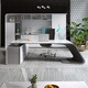 FUJIN boss desk white painted executive desk high-end office desk modern manager desk fashionable supervisor desk boss desk and chair 1.6 meters left side cabinet