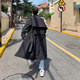 Kaduton plus size long over-the-knee windbreaker for men spring and autumn new ins Hong Kong style loose youth handsome coat men's coat black spring and autumn 2XL (recommended 150-170Jin Jin equals 0.5 kg)