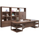 Yanxie Chengge (YARXCHEG) new Chinese style office desk and chair combination all solid wood boss desk president desk simple modern executive desk office furniture 3.0 meter table + side table + bookcase + main chair + 2 guest chairs