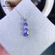 Tanzanite pendant s925 silver empty support oval 4*6 mm group inlaid multi-grain support pendant support 4*6 platinum plated