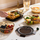 
Van Gogh glass lunch box microwave oven, borosilicate heat-resistant sealed refrigerator and fresh-keeping box, office workers' heating and separation lunch box, two round boxes, 1050ml (chop spoon + bag)