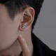 Yinyu Polaris silver needle earrings for men, trendy, high-end and personalized men's niche, handsome earrings for boys, birthday gift, Polaris earrings, black diamond pair YU339A
