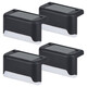 Yuanbo 4 Pack Solar Step Light Outdoor Wall Light Fence Light Waterproof Light Control Induction Stair Light Railing Light Black Shell Warm Light (Beijing Warehouse Shipping)