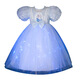 Wankai Frozen Luminous Skirt Girls Elsa Princess Skirt Children Elsa Sequined Puff Dress Princess Luminous Skirt + Headwear + Jewelry 7-piece Set 100cm