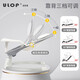 ULOP (ULOP) Baby Schaukelstuhl Baby Elektro-Schaukelstuhl Komfort Schlaflochstuhl Neugeborene Geschenkbox [Backrest verstellbar + Essschild] Elektrischer Schaukelstuhl grau