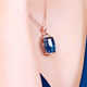 Haikai Necklace Women's Blue Gemstone Necklace Luxury Jewelry Chinese Valentine's Day Birthday Gift for Wife and Girlfriend Square Topaz Gemstone Necklace (16ct/Selected Flawless)