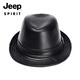 JEEP SPIRIT genuine leather top hat men's retro casual British jazz hat middle-aged and elderly father's hat cowhide beach hat old man hat dark brown medium size XL (57-58cm) adjustable