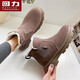 Pull back women's shoes snow boots women's winter velvet thickened warm cotton shoes camel 38