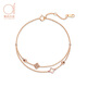 Promise of Love double-layer 18k color gold four-leaf clover bracelet for women rose gold jewelry anniversary birthday gift for girlfriend