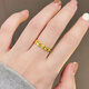 Zhijue's new 999 solid gold four-leaf clover ring 24K gold plain ring pure gold open glossy ring 0.01g four-leaf clover open ring