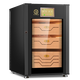 Bulldog cigar cabinet, constant temperature and humidity, ammonia removal, red wine cabinet, humidity control, tomato cultivation, imported compressor moisturizing cabinet, household energy-saving WiFi small fingerprint lock password high-end embedded VC118 fourth generation PLUS fingerprint password lock WiFi+VC118 black