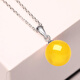 Gift Nanzhu Family Drops of water form beads, amber beeswax 925 silver pendant, simple and beautiful for your girlfriend, 11.0-12.0mm beeswax round beads