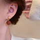Idel Maillard Coffee Color Retro Contrast Color Ball Earrings Female Niche Design Two-Wear Earrings Light Luxury Earrings E3730 Maillard One Two-Wear Earrings