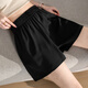 Magical style new summer elastic waist shorts for women casual loose high waist A-line slimming versatile wide-leg shorts 826 black XL