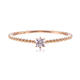 Spinner small round diamond 18K rose gold ring eight-claw Au750 real gold inlaid with zircon single stack tail ring index finger middle finger exquisite women's size 10