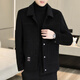 Pierre Cardin light luxury high-end spring and autumn double-sided woolen coat woolen coat men's short down-lined woolen woolen jacket black + down XL 180