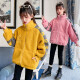 Xiong Diming Children's Clothing Girls' Jackets Autumn and Winter 2021 New Little Girls' Velvet Thickened Korean Children's Jackets Medium and Big Children's Fashionable Autumn and Winter Wool Sweaters 3-15 Years Old Yellow 150