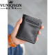 VUNIQSON brand wallet men's ultra-thin driver's license bank card bag men's short genuine leather simple multi-card slot soft wallet black