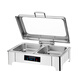 Vnash Buffet Insulation Stove Electric Heating Dinner Stove Stainless Steel Hotel Tableware Breakfast Stove Hydraulic Visual Buffet Stove Rectangular 13L 304 Three-compartment Dish Basin Digital Display Touch Control Model