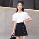 
Ikano I.KARNOW summer white children's top lace lace girl T-shirt pure cotton princess big children's half-sleeved summer girl short-sleeved trendy t 9955 white + 9922 white 170