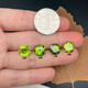Fat Donglai's same type of natural peridot round necklace, earrings and ring surface supports inlay 18#