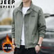 JEEP SPIRIT Jeep Jacket Men's Autumn and Winter Jacket Thick Stand Collar Business Loose Versatile Casual Men's Clothing Black Velvet XL