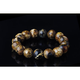 Chishe Fushun amber bracelet, amber mineral amber, black amber, white flowers, dried white flowers, medicinal amber, round bead bracelet, flower amber 12mm+