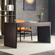 Jiangjixuan Italian minimalist light luxury study desk and chair combination modern simple office desk computer desk study table desk smoked wood 1400*600*750mm