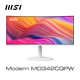 微星（MSI）34英寸 准4K 120Hz 1ms TYPE-C 98W 支持HDR 曲面屏1500R 家用电竞办公白色显示器屏 MD342CQPW