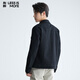 Lilang denim jacquard jacket men's dark texture casual fashion lapel denim jacket black 175