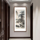 Wanyi Zhang Daqian Shishi Ruyi corridor aisle new Chinese style entrance decorative painting vertical landscape mural living room hanging painting everything goes well 83*163cm (cardboard framed, walnut color frame)