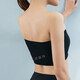 Summer solid color one-piece one-piece unpadded strapless tube top bra anti-exposure bottoming inner one-line shoulder wrap anti-slip short style black plus size (120-180Jin Jin equals 0.5 kg)