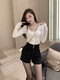 Quetong suit black shorts autumn and winter outer shorts summer versatile slimming boots and pants for small people thickened and velvet A-line bottom black autumn and winter velvet style M